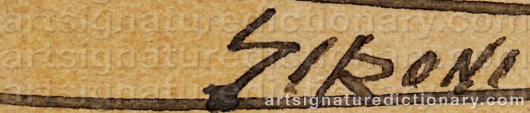 Authentic signature by Mario SIRONI on artwork