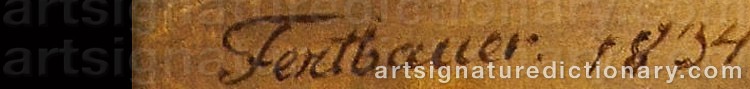 Authentic signature by Leopold FERTBAUER on  artwork