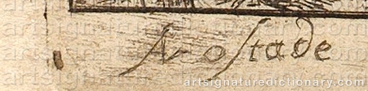 Signature by Adriaen Van OSTADE