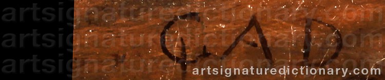 Authentic signature by Carl Andreas DAHLSTRÖM on  artwork