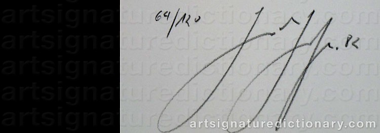 Authentic signature by Günter GRASS on  artwork