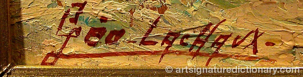 Authentic signature by Georges Marius GEO-LACHAUX on  artwork