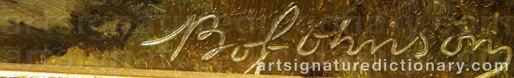Authentic signature by Bo JOHNSON on  artwork