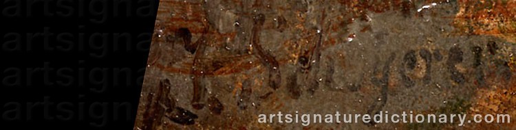 Authentic signature by Joseph SCHOYERER on  artwork