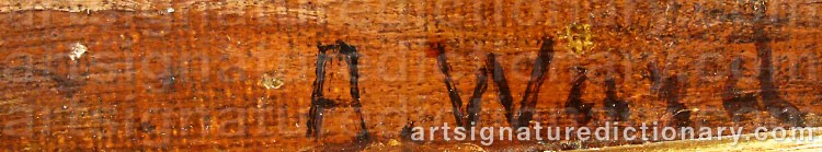 Authentic signature by Alfred WARD on  artwork