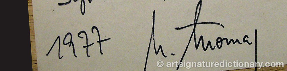 Authentic signature by Norbert THOMAS on artwork