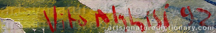 Authentic signature by Vito ALGHISI on artwork