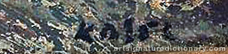 Authentic signature by Hermann KOSEL on  artwork