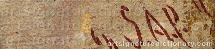 Authentic signature by Sven August PETERSON on  artwork