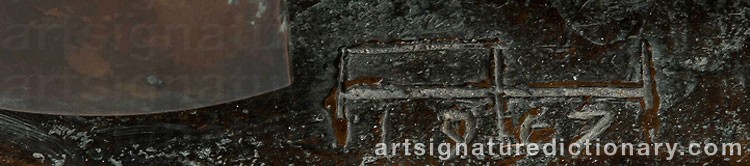 Authentic signature by Armas HUTRI on Sculpture artwork