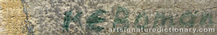 Authentic signature by Karl-Erik BOMAN on artwork