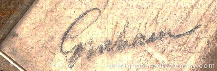 Authentic signature by John D. GRAHAM on Painting/Watercolour artwork