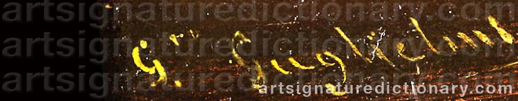 Authentic signature by Gennaro GUGLIELMI on  artwork
