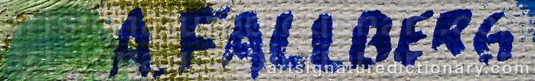 Authentic signature by Arne FALLBERG on artwork