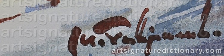 Authentic signature by Modest GAVRILOV on  artwork