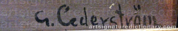 Signature by Gustaf CEDERSTRÖM