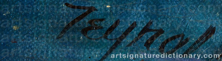 Authentic signature by John TEYRAL on  artwork