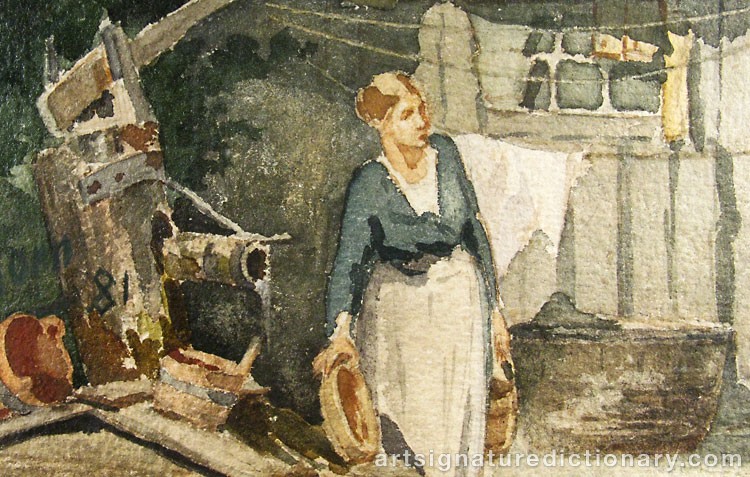 Close-up details showing Anders ZORN signature forgery characteristics