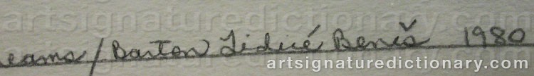 Signature by Barton Lidice BENES