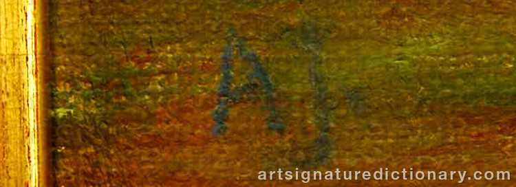 Authentic signature by Anna-Lisa JACOBSON on  artwork