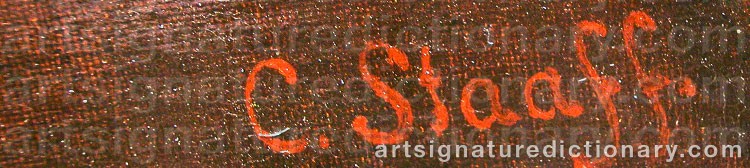 Authentic signature by Carl Theodor STAAFF on artwork