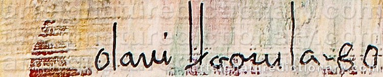Authentic signature by Olavi VAARULA on artwork
