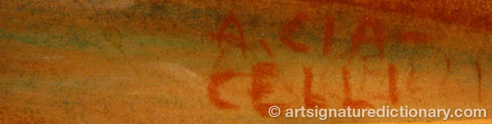 Authentic signature by Arturo CIACELLI on  artwork