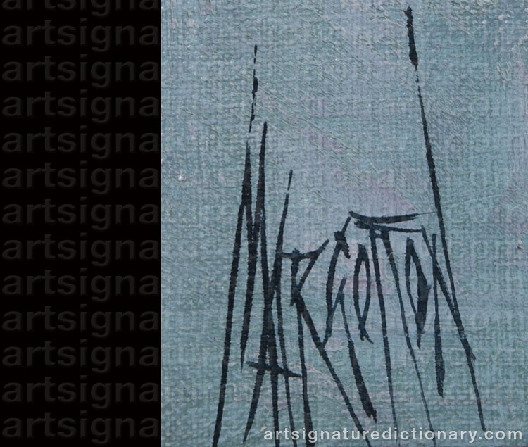 Authentic signature by Rene MARGOTTON on  artwork