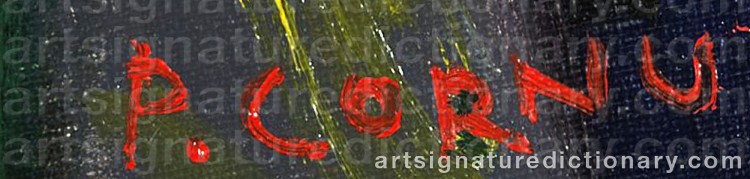 Authentic signature by Pierre CORNU on Painting/Watercolour artwork