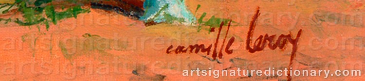 Authentic signature by Camille LEROY on Painting/Watercolour artwork