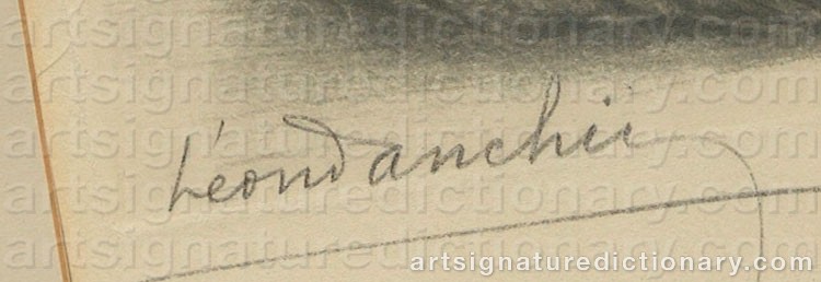 Authentic signature by Léon DANCHIN on  artwork