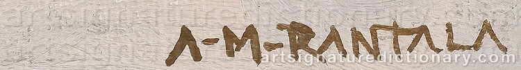 Authentic signature by Ari RANTALA on  artwork