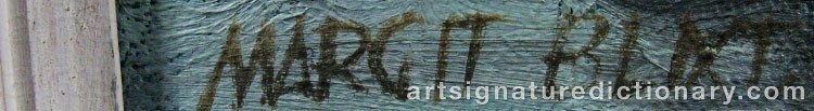 Authentic signature by Margit BLIXT-BJÄRUP on  artwork