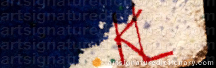 Authentic signature by Kerstin LINDGREN on artwork