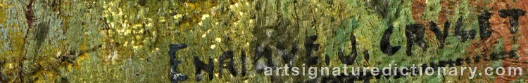 Authentic signature by Enrique CRUCET on  artwork
