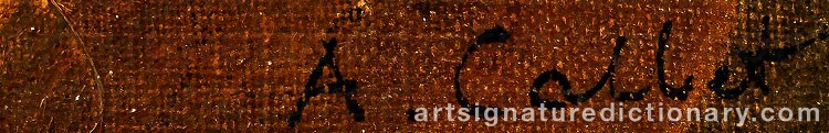 Authentic signature by Antoine CALBET on artwork