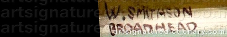 Authentic signature by William Smithson BROADHEAD on  artwork