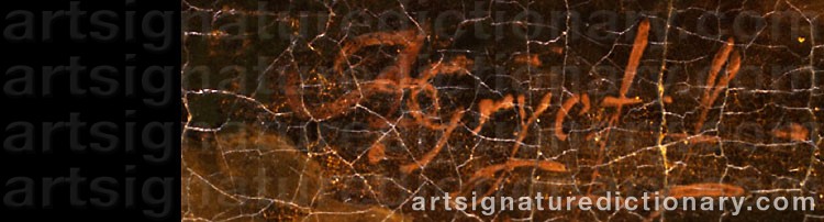 Authentic signature by Adriaen GREYFF on  artwork