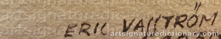 Authentic signature by Eric VASSTRÖM on Painting/Watercolour artwork