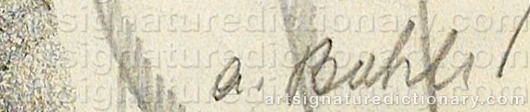 Authentic signature by August BIEHLE on artwork