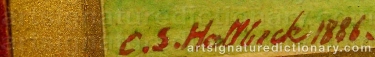 Authentic signature by Carl Svante HALLBECK on artwork