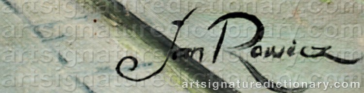 Authentic signature by Jan RAWICZ on  artwork