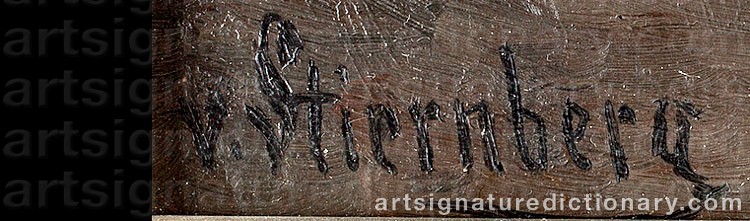 Authentic signature by Theodor Von STIERNBERG on  artwork