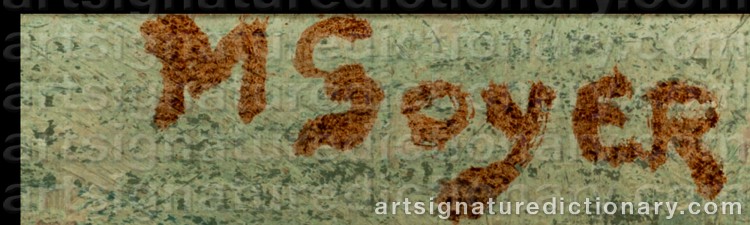 Authentic signature by Moses SOYER on Painting/Watercolour artwork