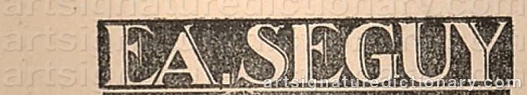 Authentic signature by Eugene Alain SEGUY on  artwork