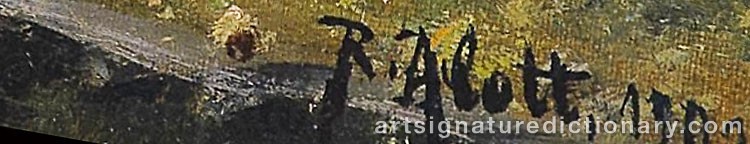 Authentic signature by Robert ALOTT on artwork