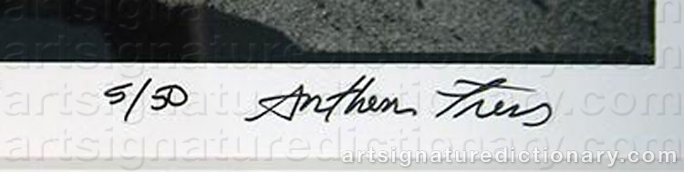 Authentic signature by Arthur TRESS on  artwork