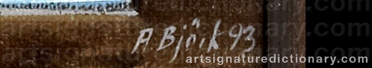 Authentic signature by Anette BJÖRK-SWENSSON on  artwork