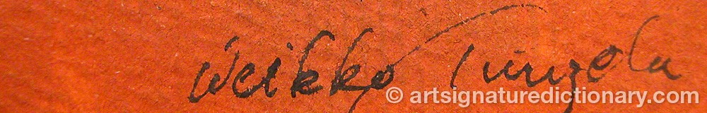 Authentic signature by Weikko KUUZELA on  artwork