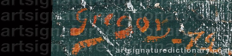 Authentic signature by Gregor ‘Gregor’ HELLBERG on  artwork